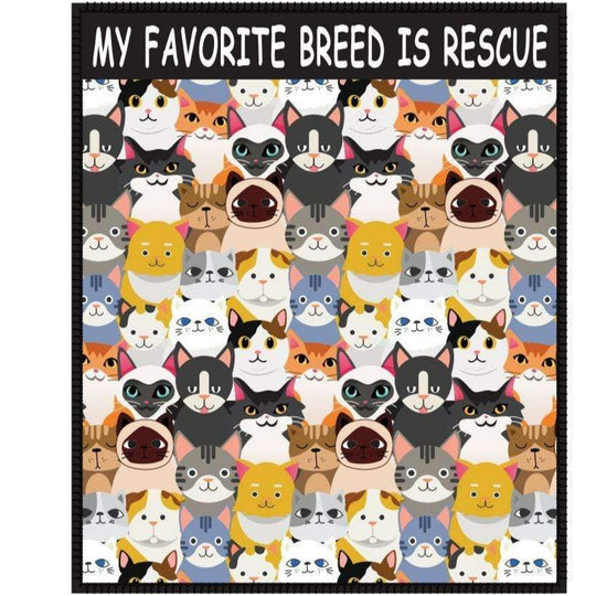 Cat Rescue Fleece Blanket Multi