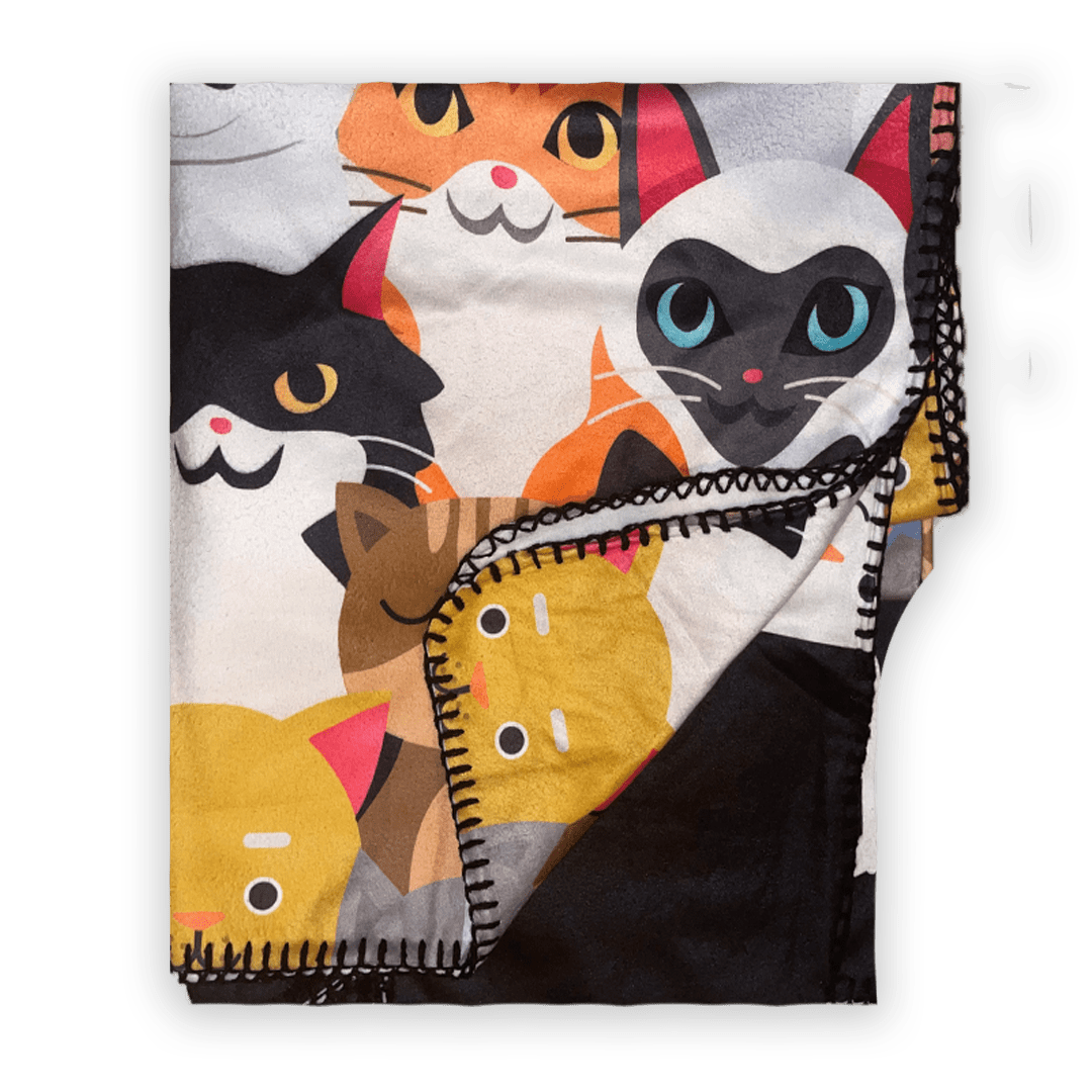 Cat fleece blanket best sale