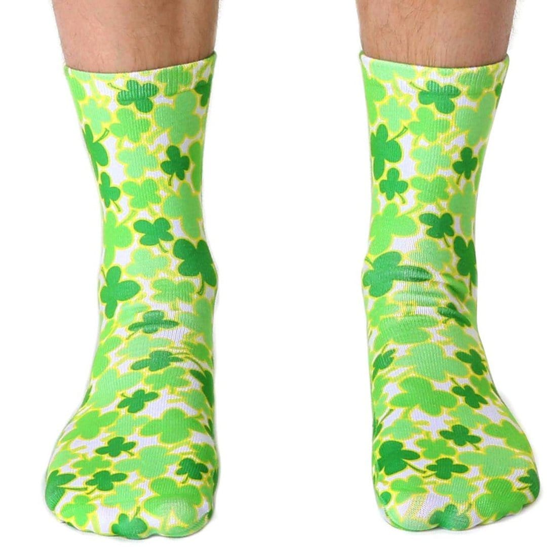 Four Leaf Clover Socks Unisex Crew Sock Green