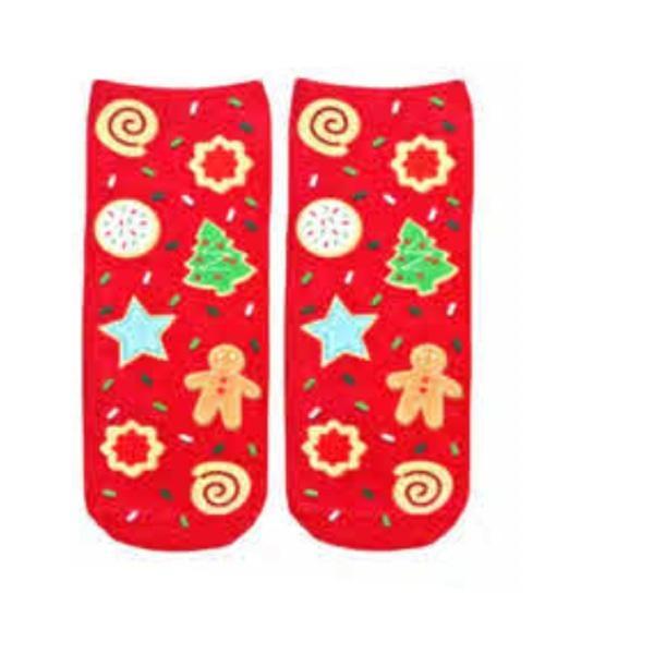 Christmas Cookies Ankle Socks Red