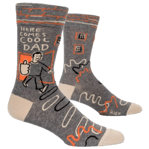 Here Comes a Cool Dad Socks Men’s Crew Sock Grey