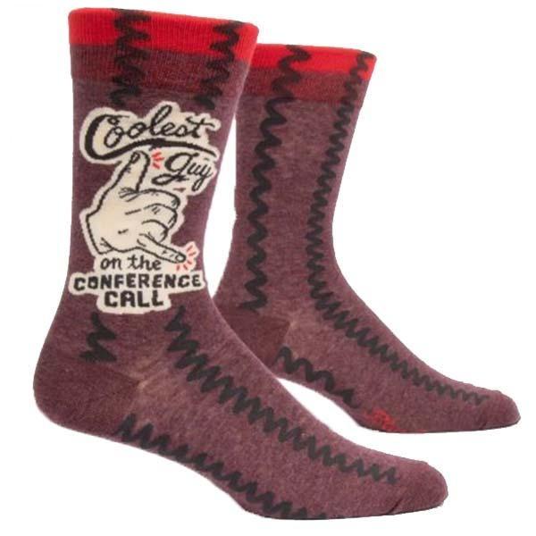 Coolest Guy on a Conference Call Socks Men’s Crew Sock Brown