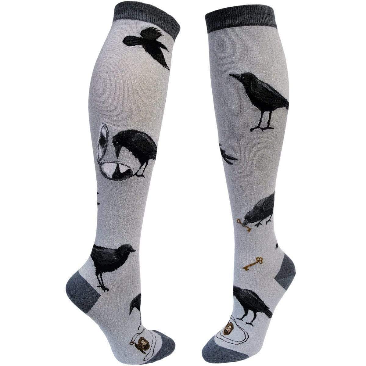 Curious Crow Socks Women's Knee High Sock Grey