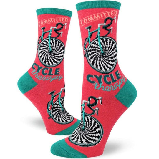 Cycle Therapy Women's Crew Socks Red