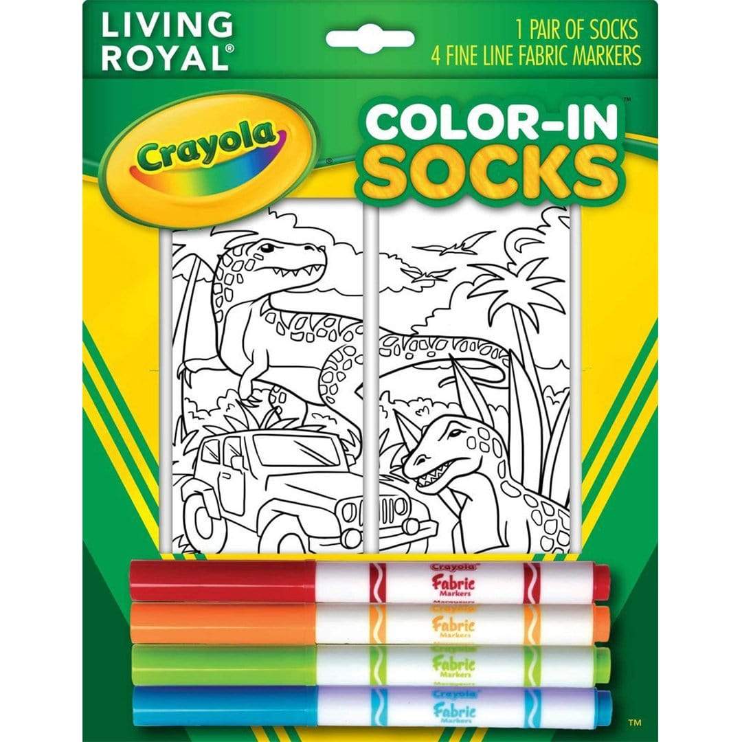 Dinosaur Color In Socks Ankle Sock White