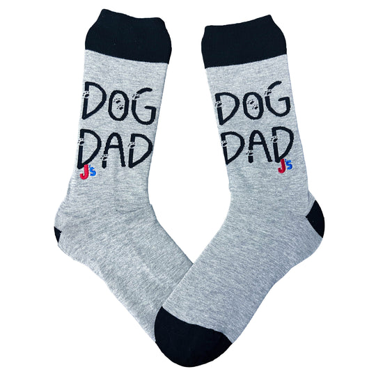 Dog Dad Men's Crew Socks Grey