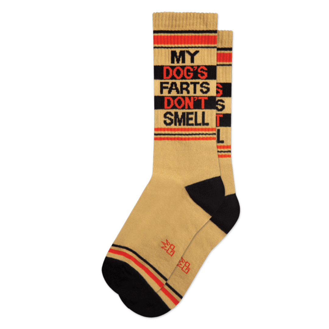 My Dog's Farts Don't Smell Unisex Crew Sock Tan