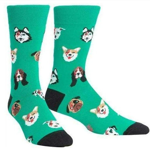 Dogs Of Rock Men's Crew Sock Green