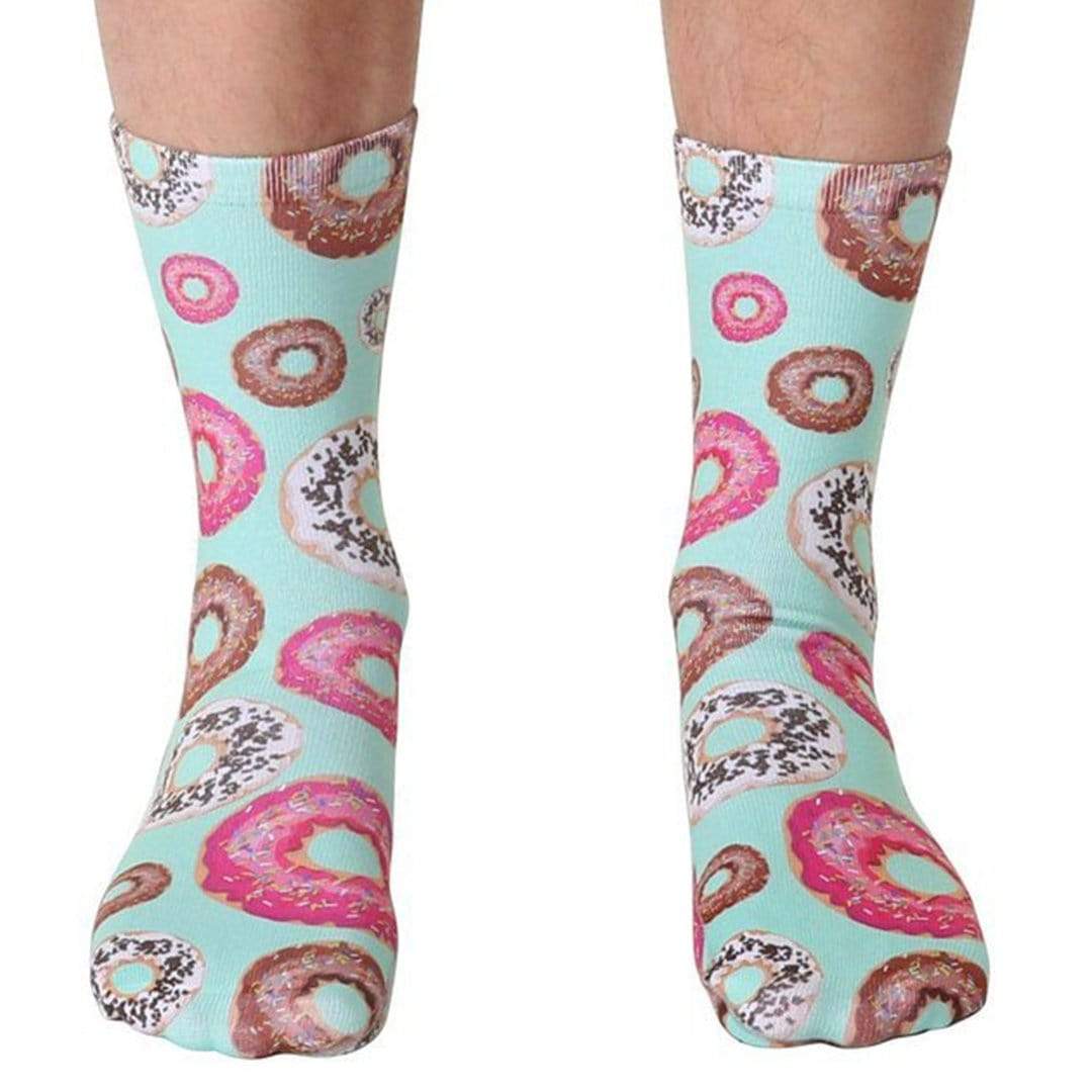 Donut Socks  Unisex Crew Sock Green