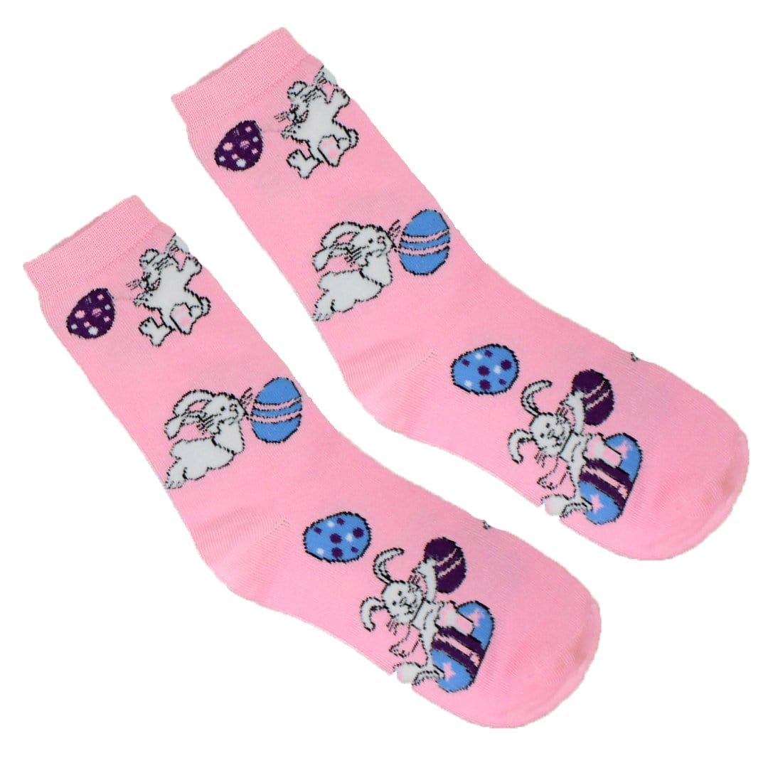 Easter Bunny and Eggs Women&#39;s Crew Sock Pink