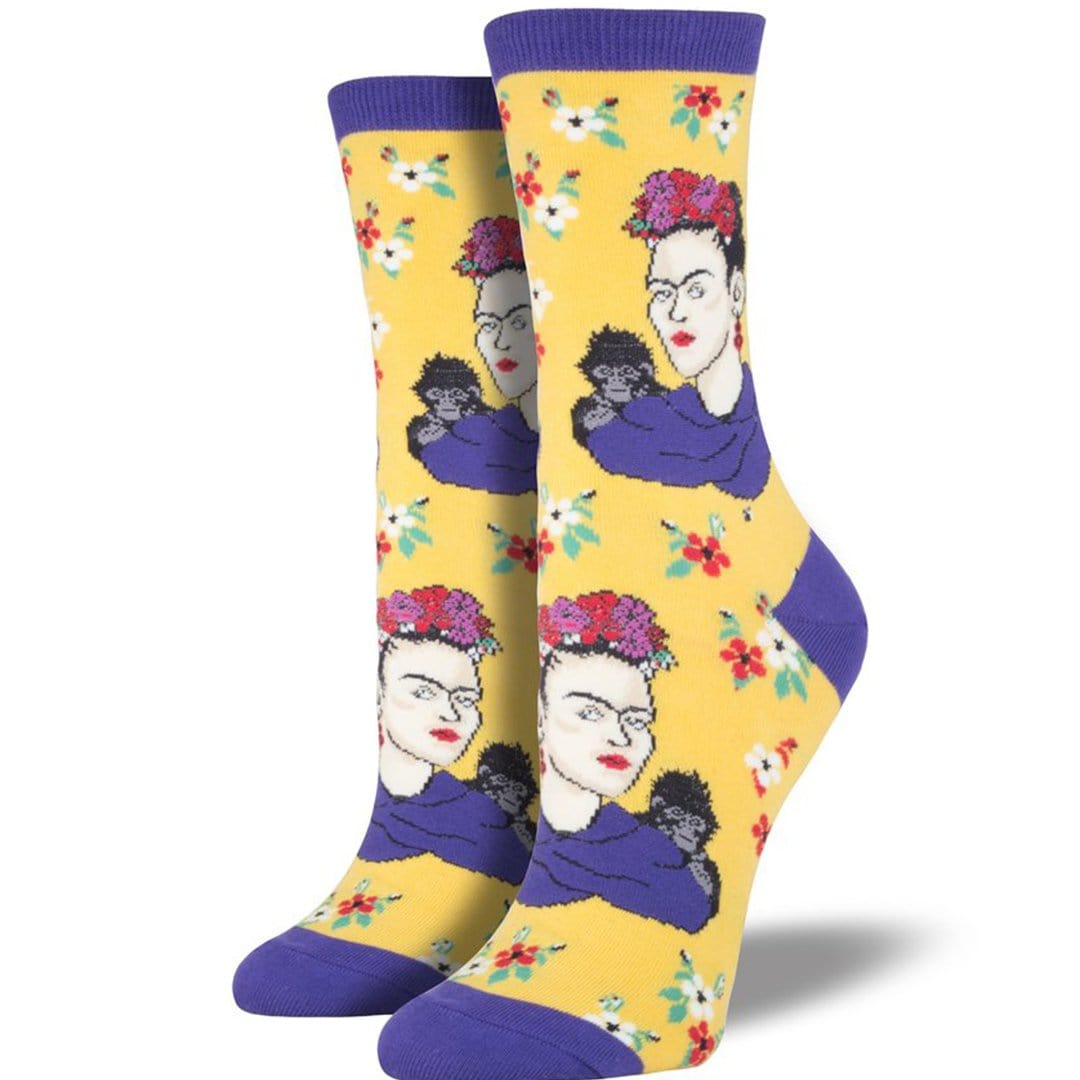 Frida Kahlo Socks Women's Crew Sock yellow