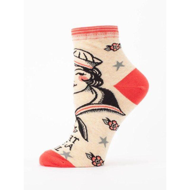 Fight Like a Girl Socks Women&#39;s Ankle Sock tan