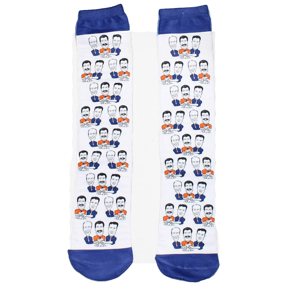 Fist Bump Baseball Socks Knee-High / White