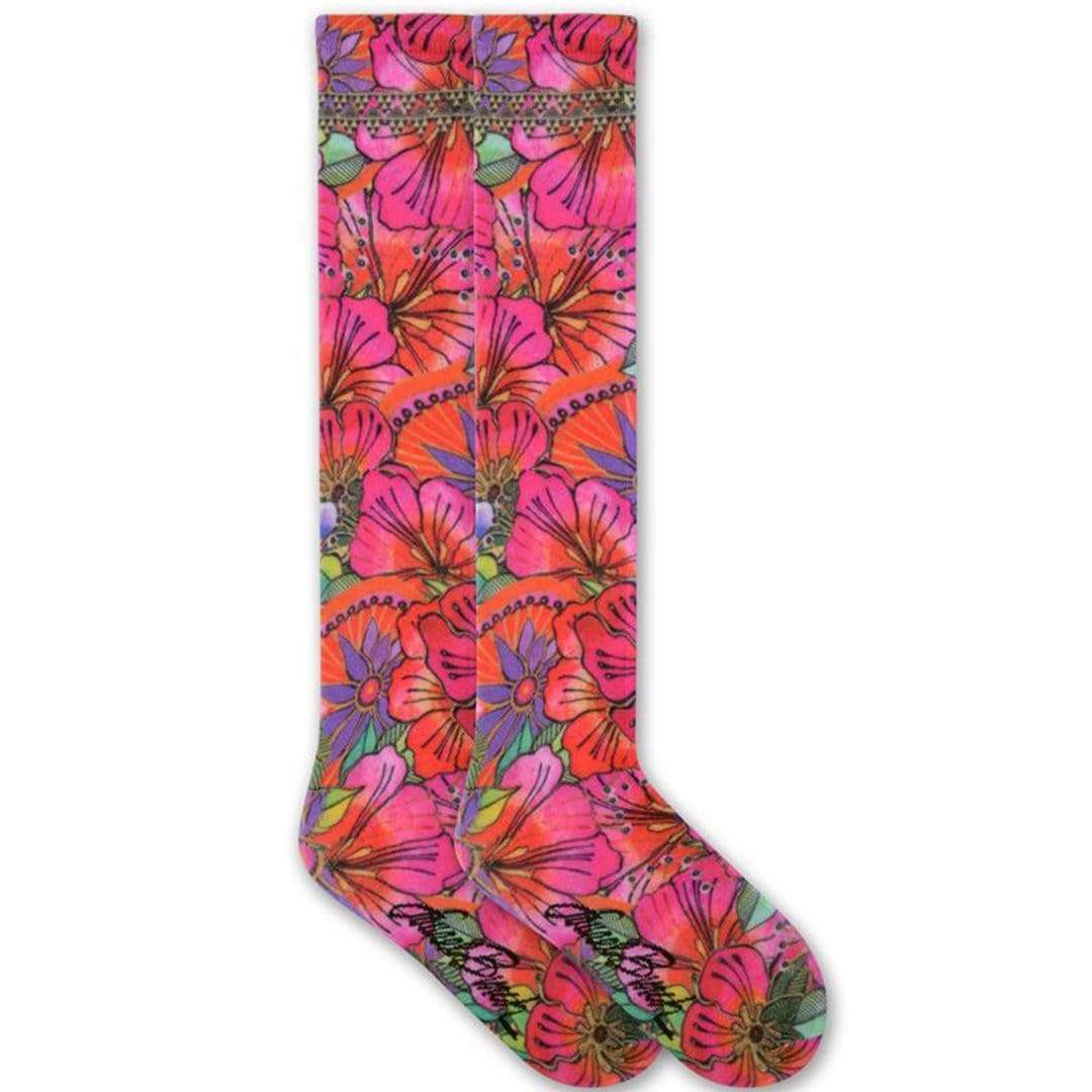 Blossoming Floral Socks Women&#39;s Knee High Sock Pink