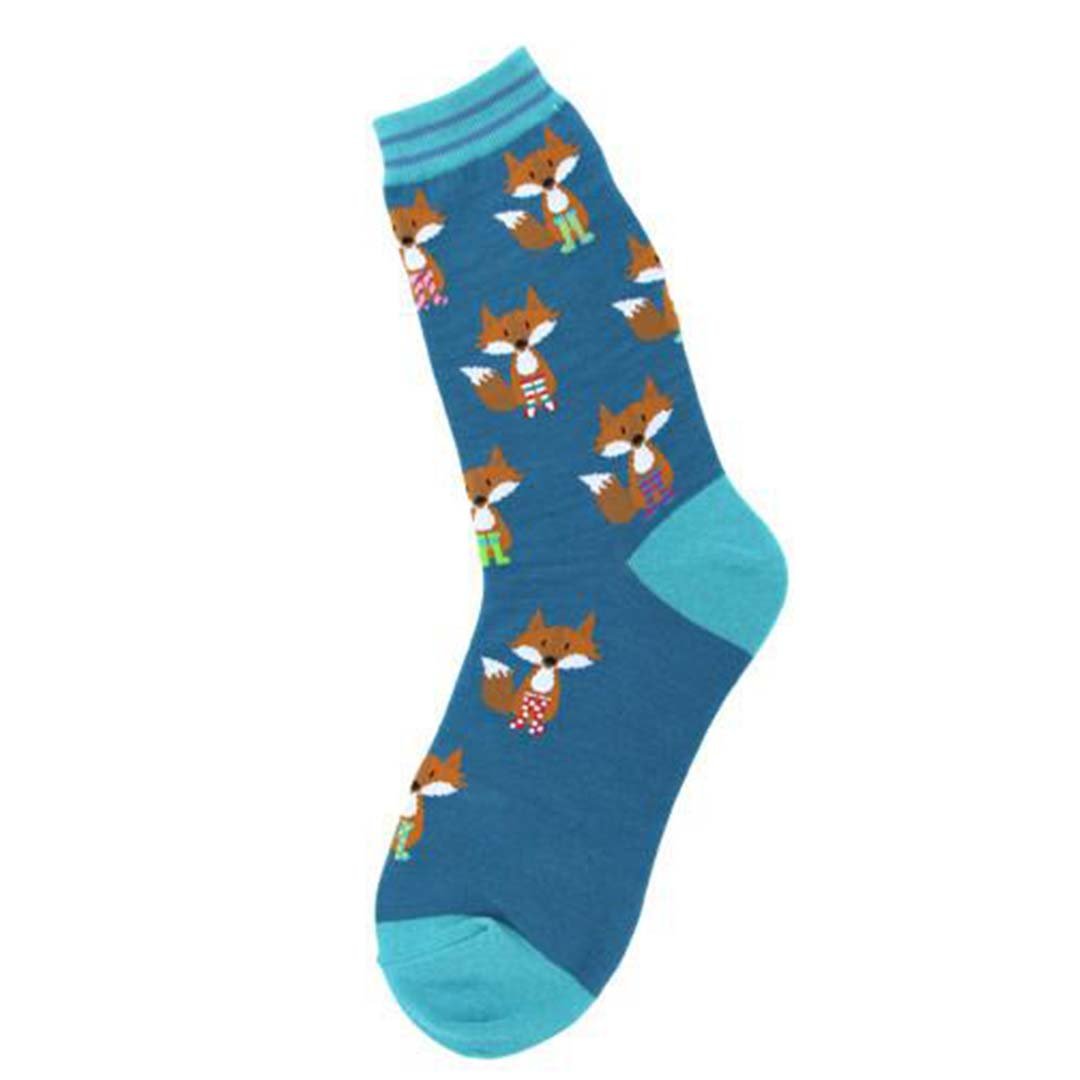 Fox in Socks Socks Women's Crew Sock blue