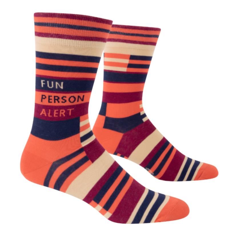 Fun Person Alert Men's Crew Socks Orange
