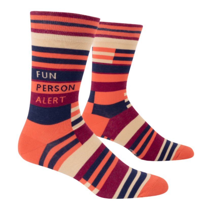 Fun Person Alert Men&#39;s Crew Socks Orange