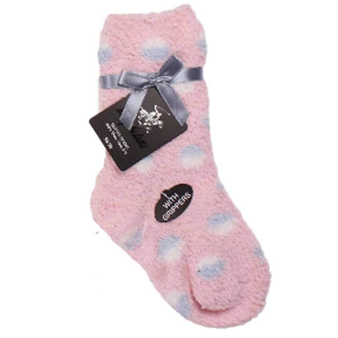 Dot Print Fuzzy Kids Socks Kids / Pink