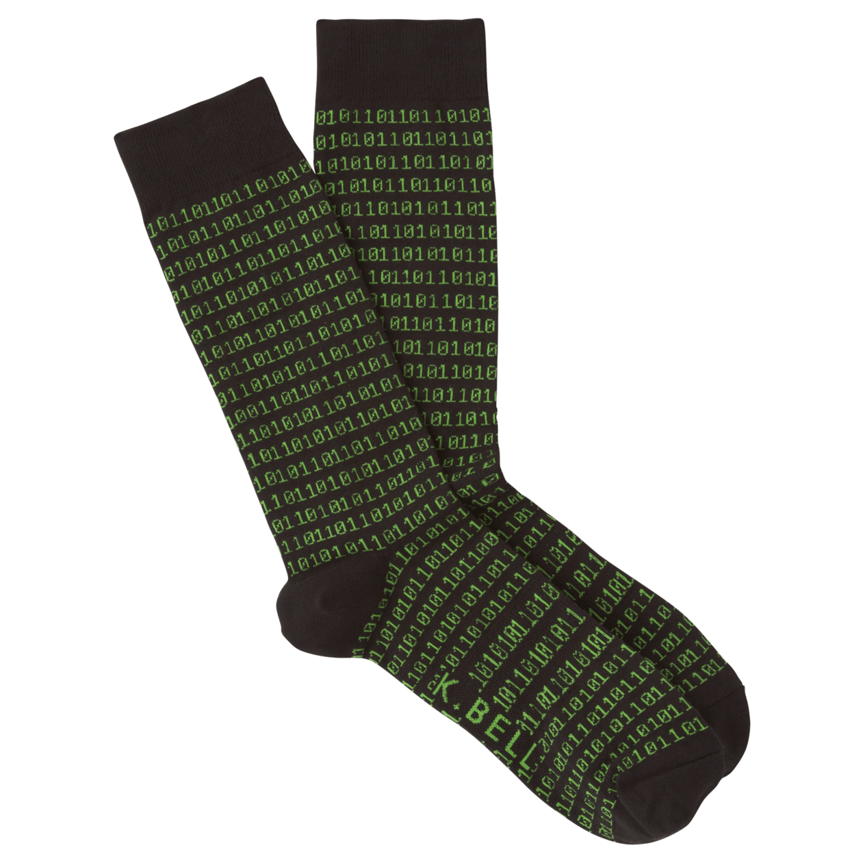 Binary Tech Men’s Crew Sock Black John's Crazy Socks