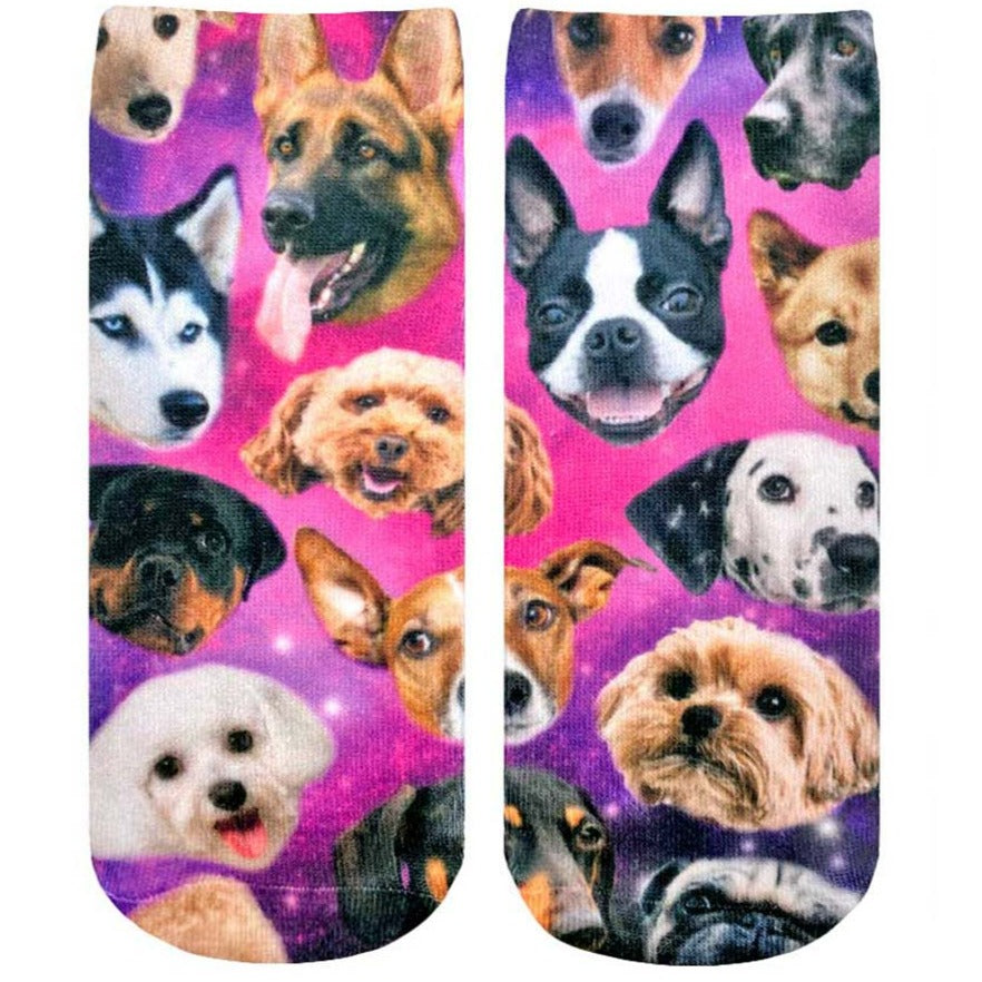 Galaxy Puppy Ankle Socks - John's Crazy Socks