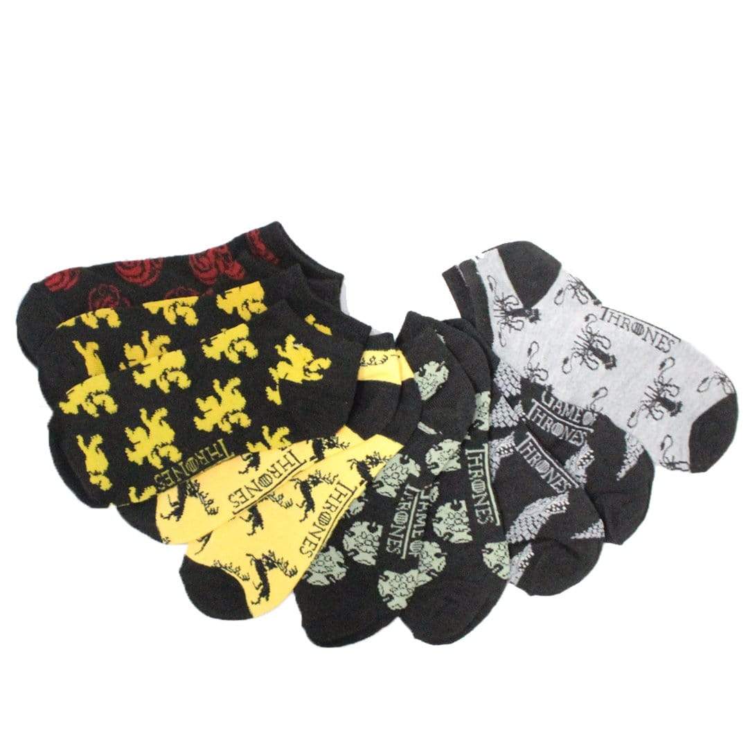 Game of Thrones “Thrones All Over” Socks Unisex Ankle Sock 6-Pack black