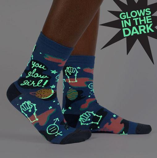 You Glow Girl Socks Women&#39;s Crew Sock Blue