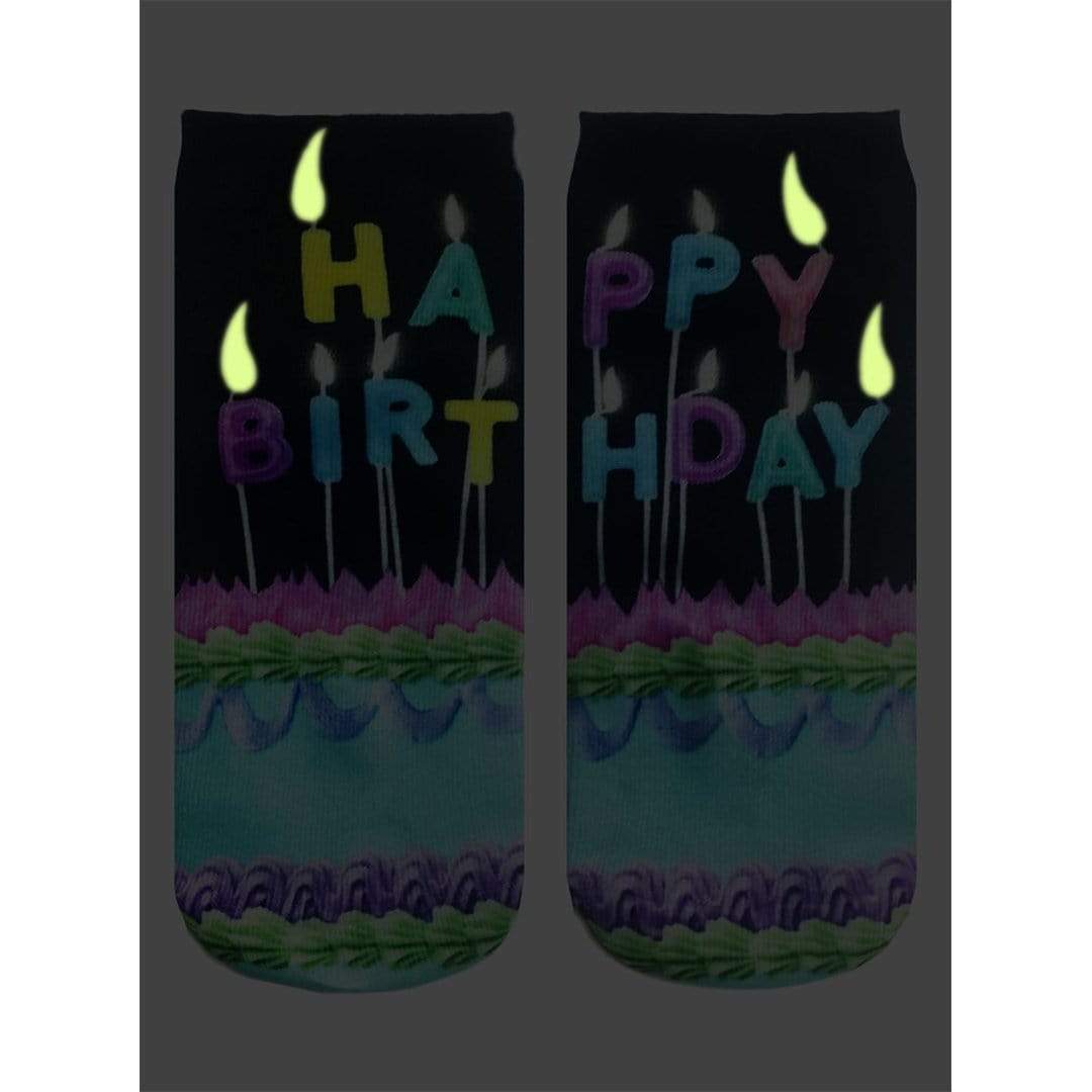 Happy Birthday Socks Ankle Sock Black