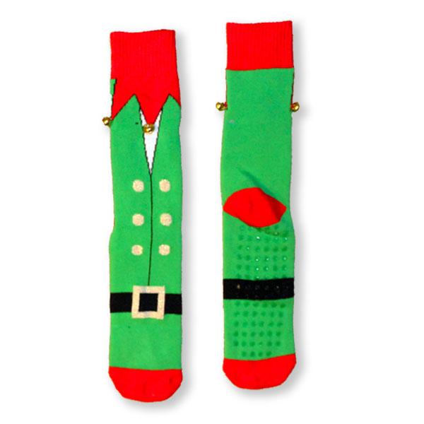 Elf Bells Christmas Slipper Socks Women’s Sock Green