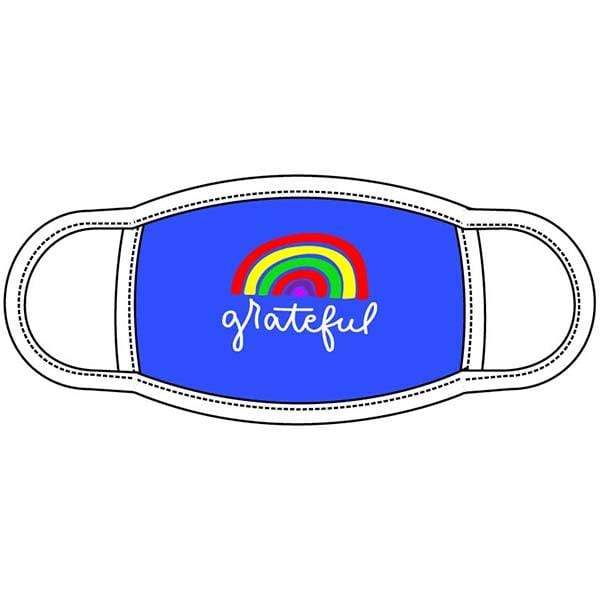Grateful Rainbow Face Mask Blue