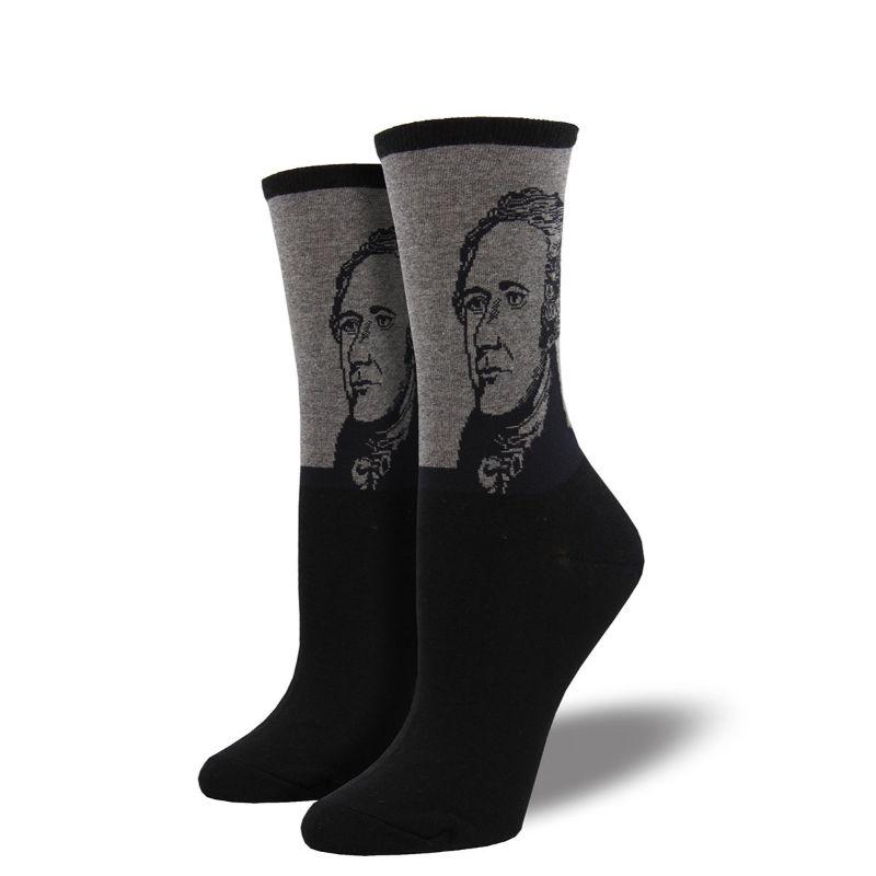 Alexander Hamilton Socks Women's Crew Sock Grey