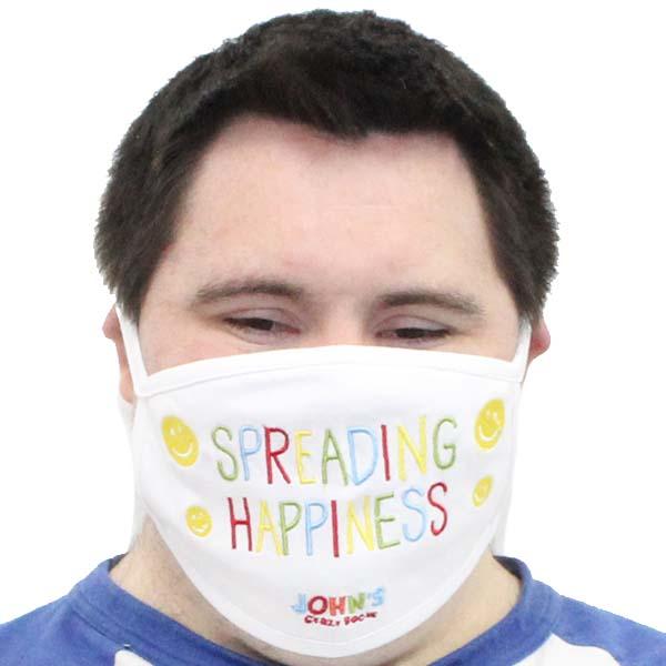 Spreading Happiness Face Mask White