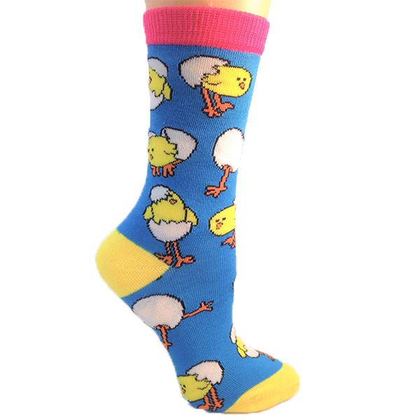 Easter Chick Women's Crew Sock Blue