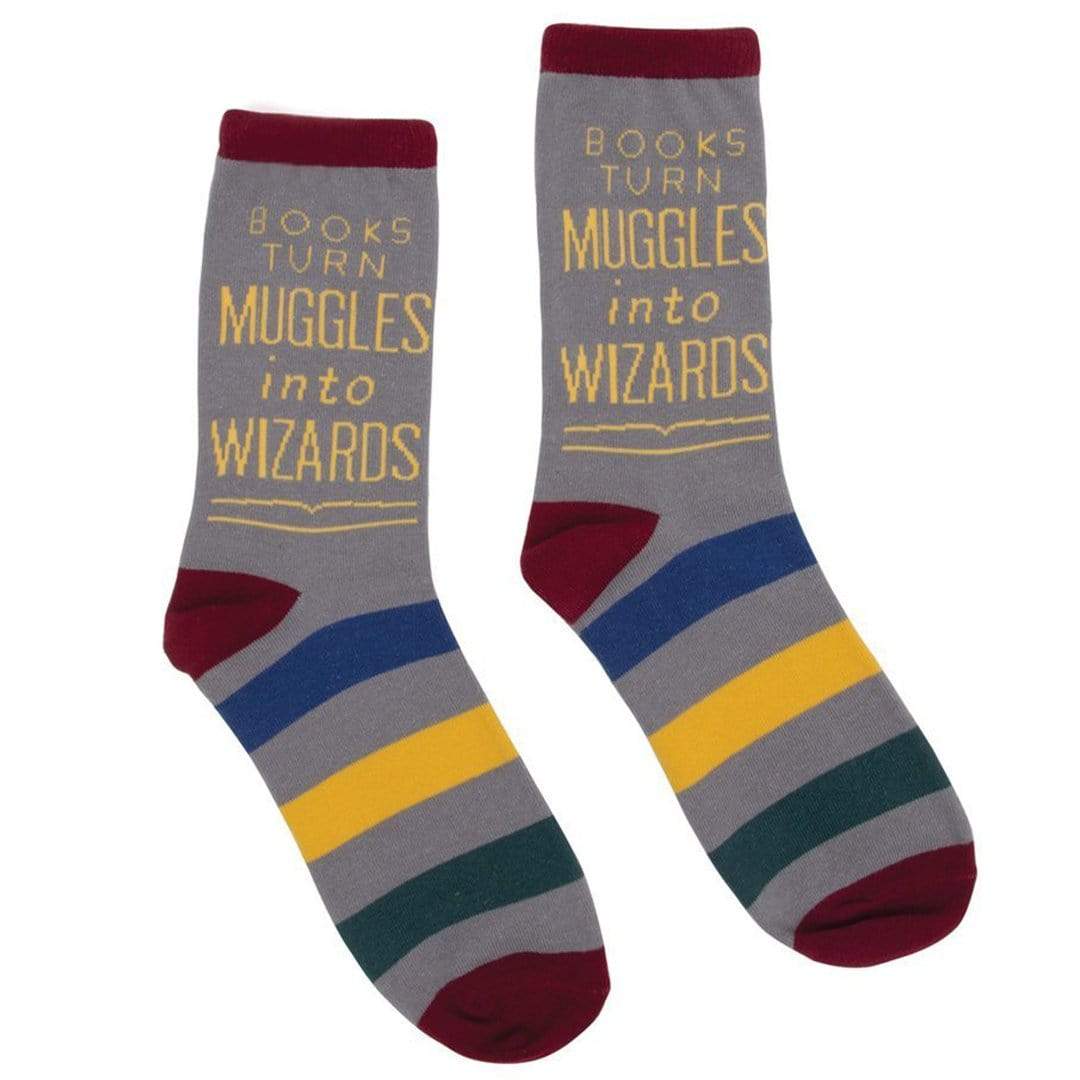 Books Turn Muggles Into Wizards Sock Mens / gray