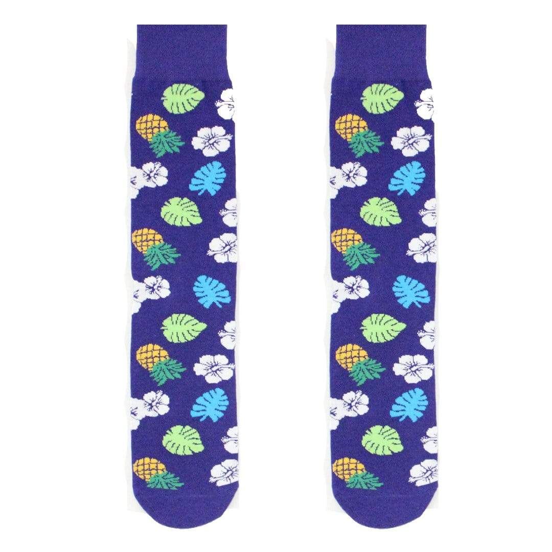 Hawaiian Socks Purple / Men's Crew