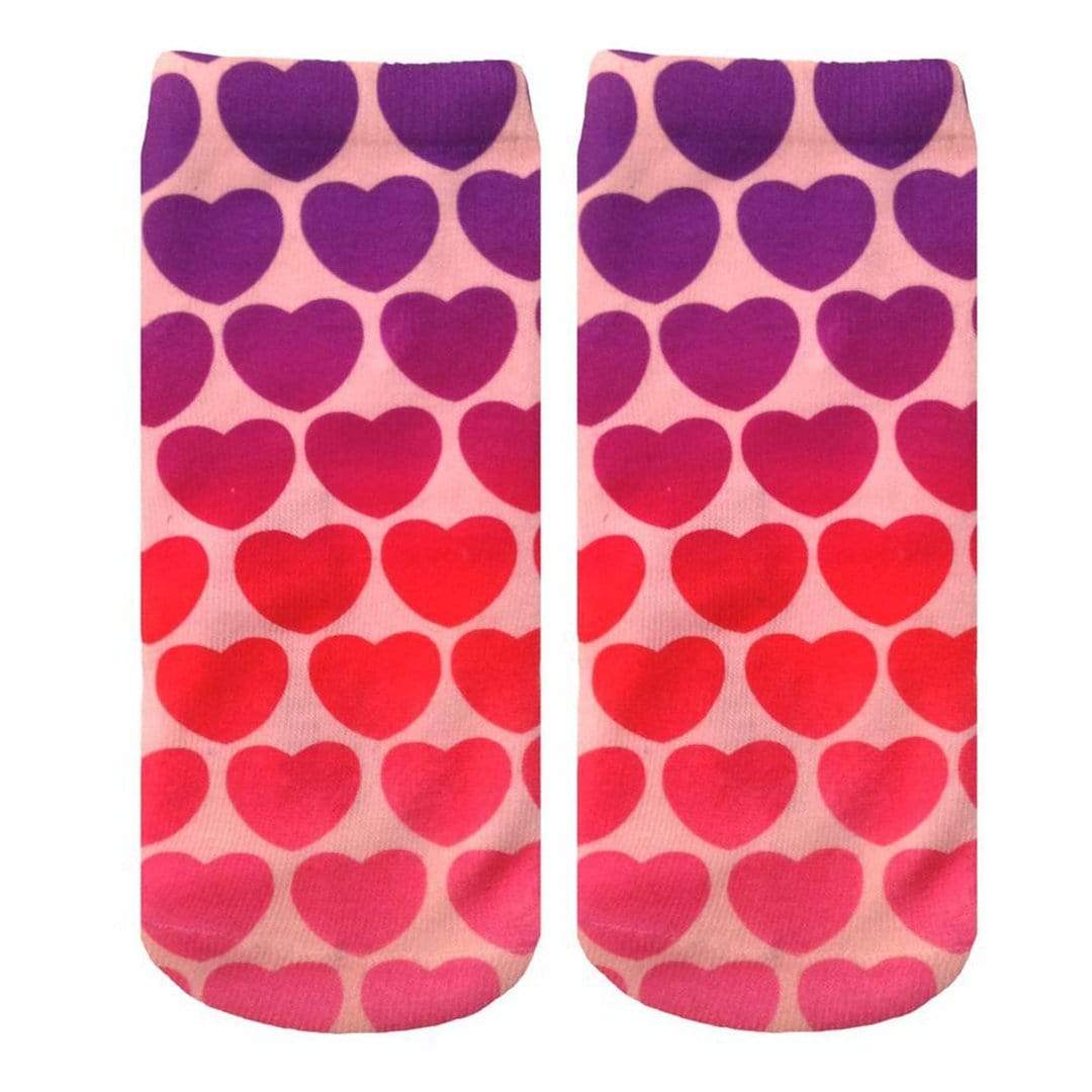 Melting Hearts Socks - Ankle Sock Pink