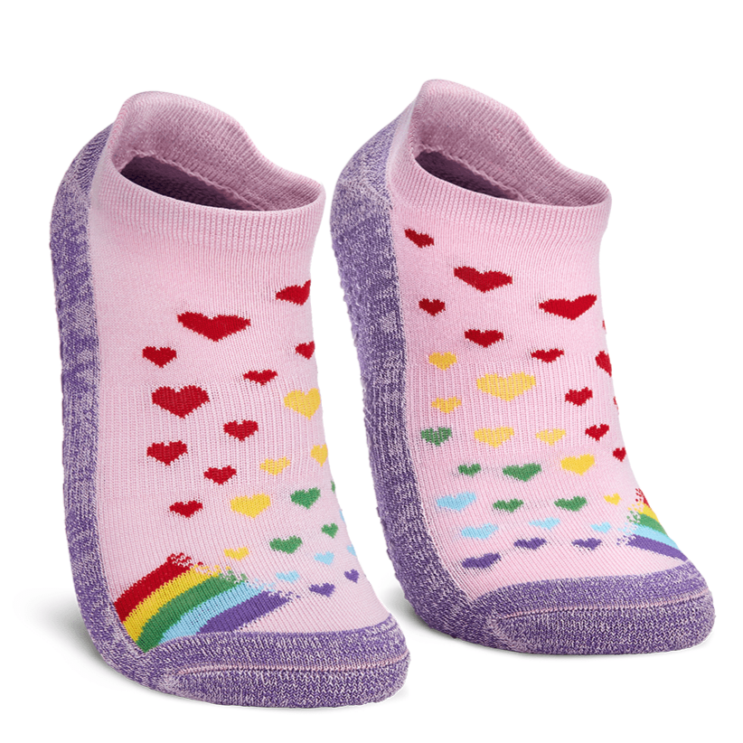 Harlow&#39;s Rainbow Hearts Ankle Socks Pink