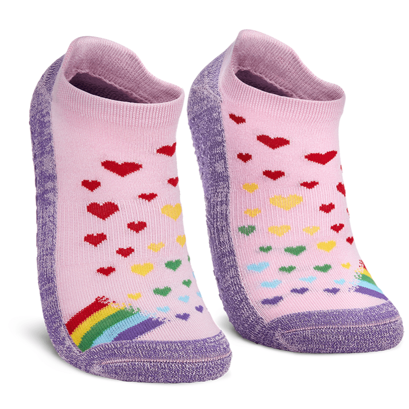 Harlow's Rainbow Hearts Ankle Socks Pink
