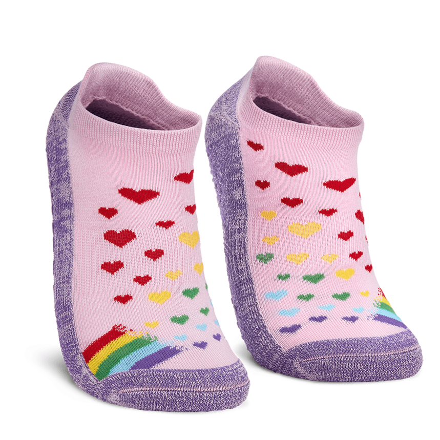 Harlow's Rainbow Hearts Ankle Socks Pink