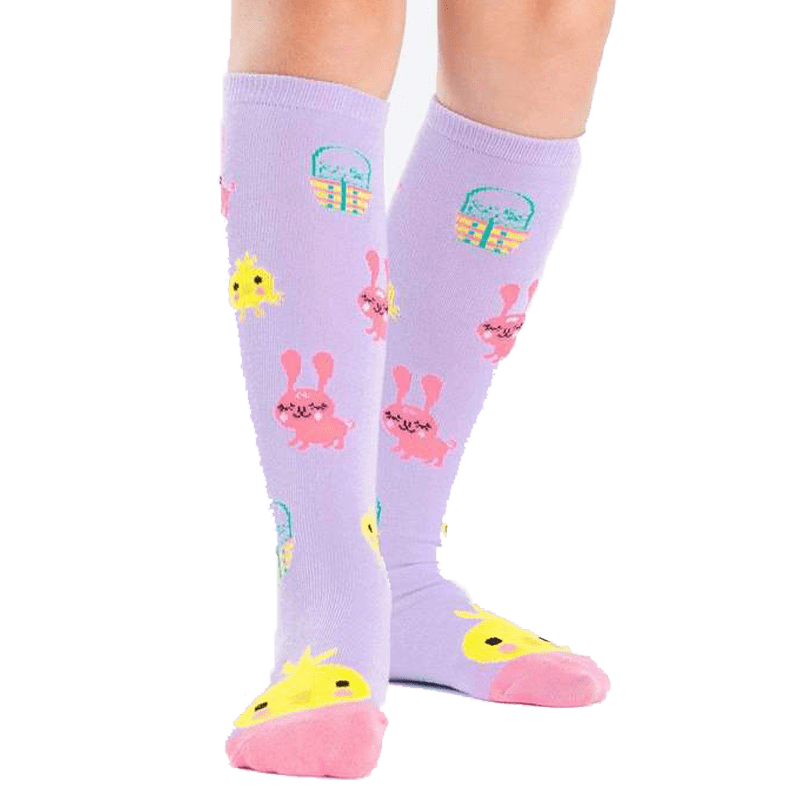 Hoppy Easter Youth Knee High Purple