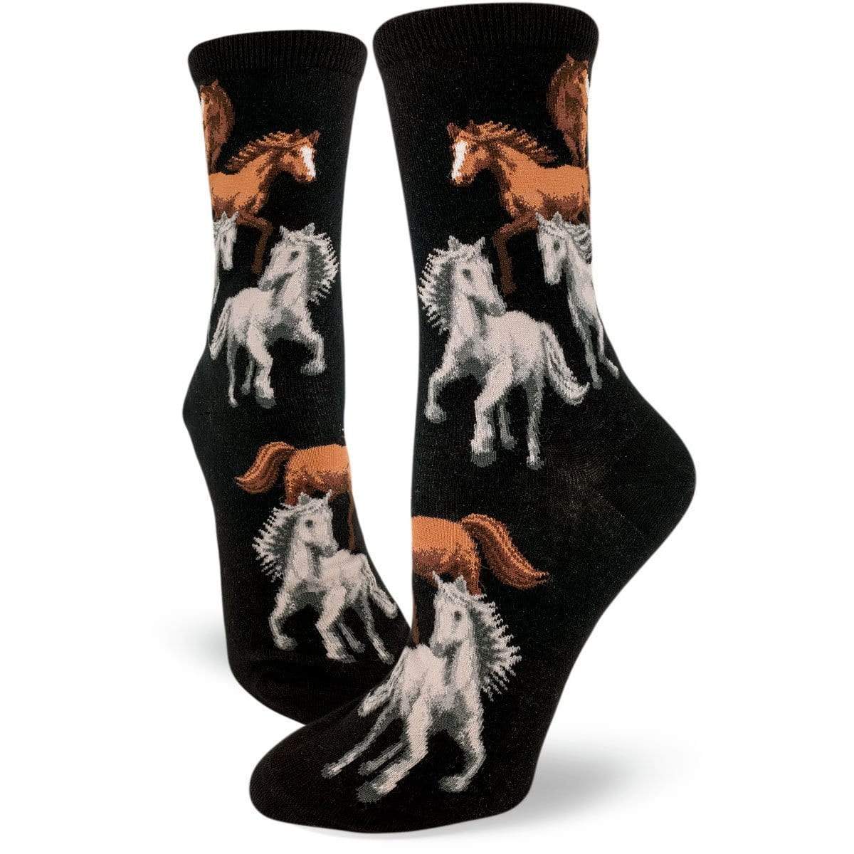 Horses Women's Crew Sock black