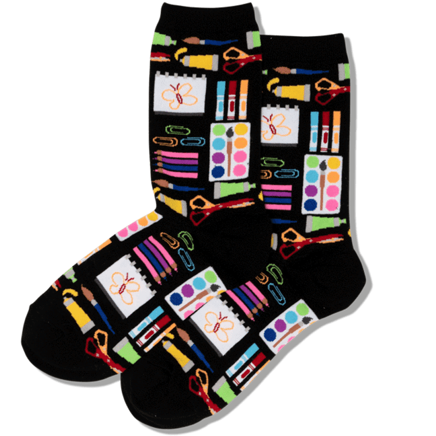 Art Supplies Women's Crew Sock Black