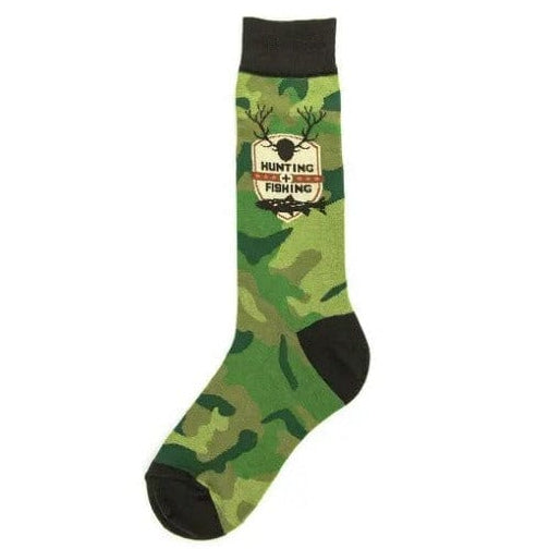 Hunting and Fishing Men's Crew Socks Green