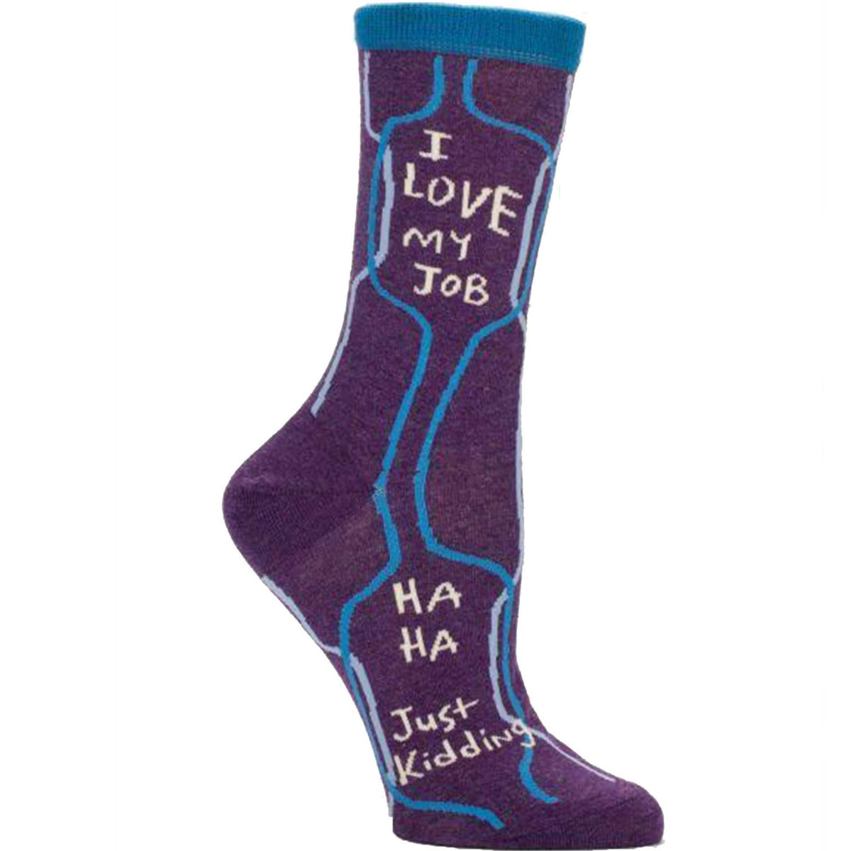 I Love My Job Socks Women&#39;s Crew Sock purple