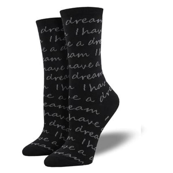 I Have A Dream Socks Women's Crew Sock Black