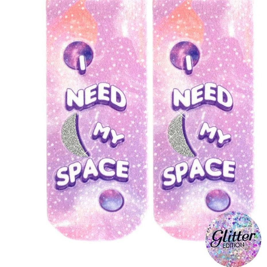 I Need My Space Ankle Socks Purple