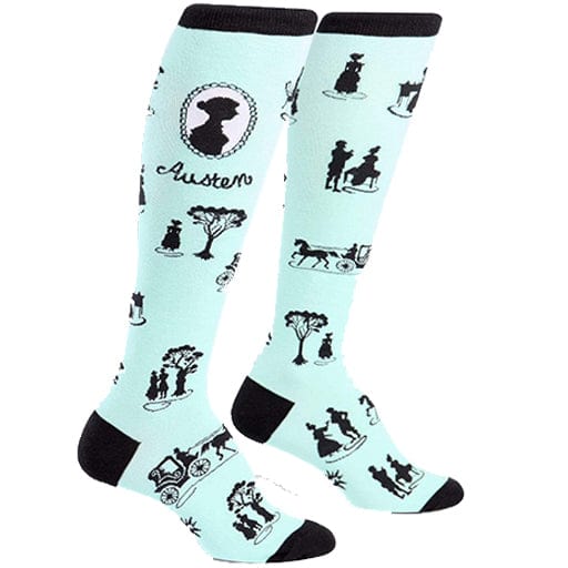 Jane Austen Socks Women's Knee High Sock Teal