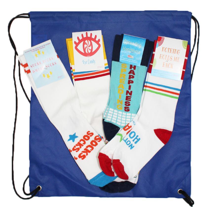 Johnism Socks Unisex Crew Sock 4 Pack White