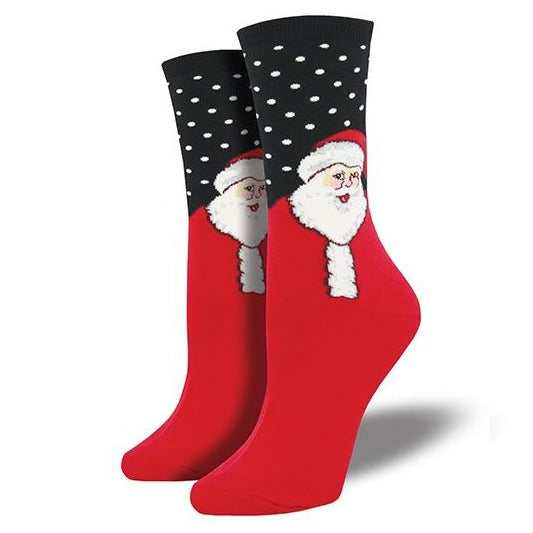 Jolly Claus Women's Crew Socks Black