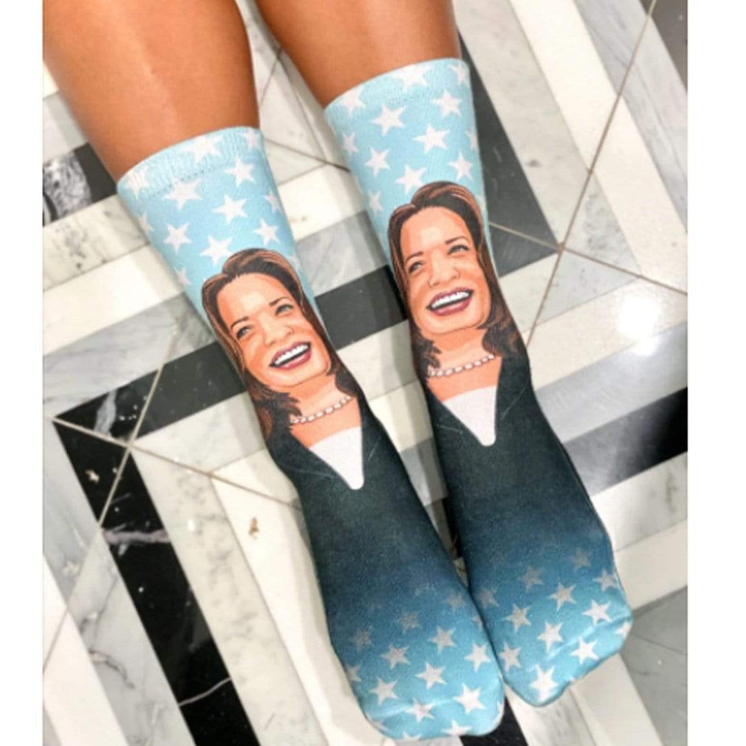 Kamala Harris Unisex Crew Socks Blue / OSFM
