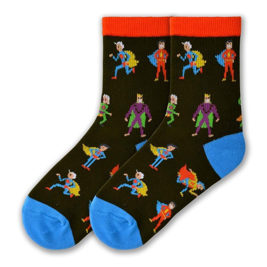 Super Hero Socks Children&#39;s Crew Sock Black